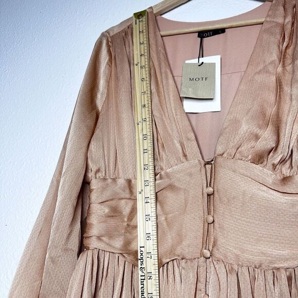 Maxi dress modern ball women gowns gold casual romantic chic flowy Moft  L. - Picture 12 of 16